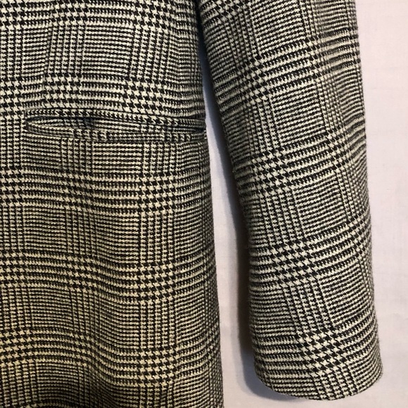 All Saints Paityn Check Coat Womens 2 Italian Wool Black Gray Lined - Picture 10 of 16